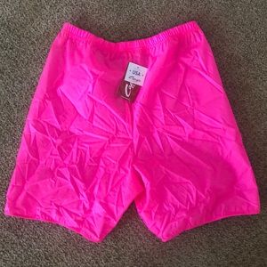 NWT Capezio women’s L hot pink trash bag shorts